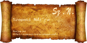Szepesi Nóra névjegykártya