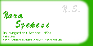 nora szepesi business card