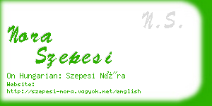 nora szepesi business card